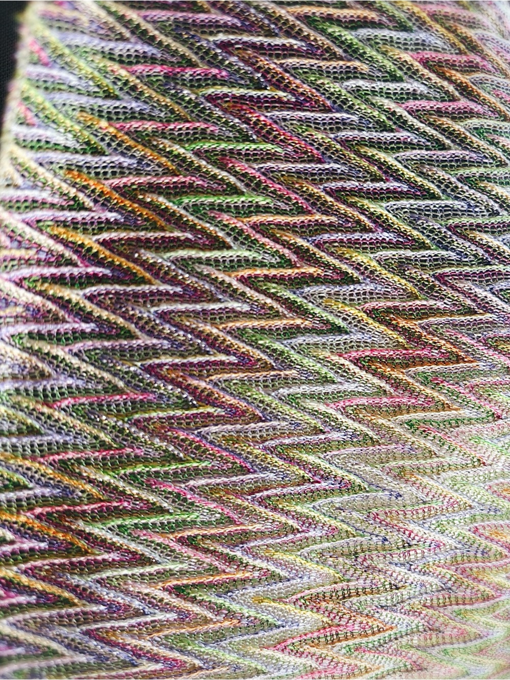 Vintage Multi-Way Scarf | Chevron Knit Missoni Style | 64” - Picture 5 of 8